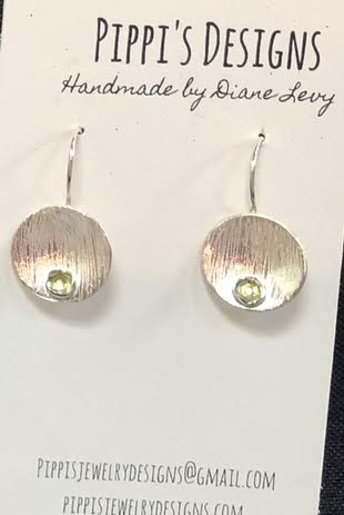 Silver and Peridot earrings