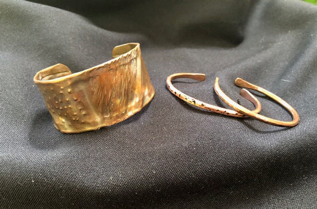 Copper cuff bracelets
