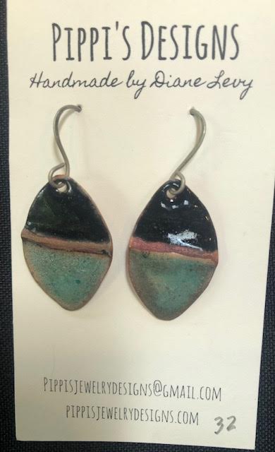 Copper and enamel Earrings