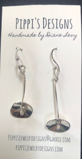 Silver dangly circle earrings