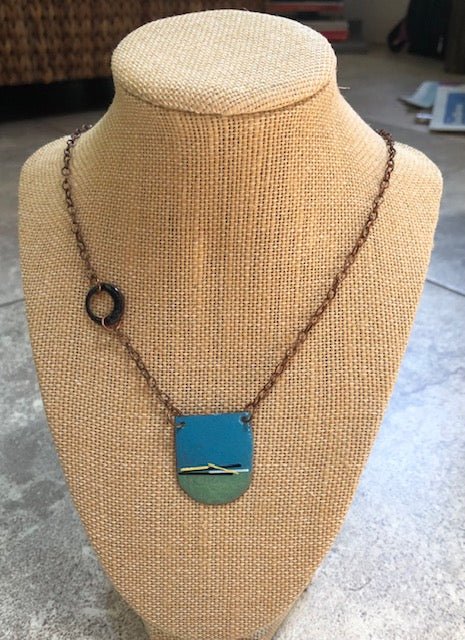 copper enamel necklace