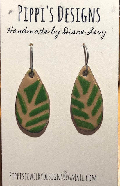 enamel "leaf" earrings