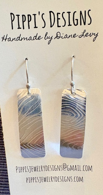 Silver embossed earrings