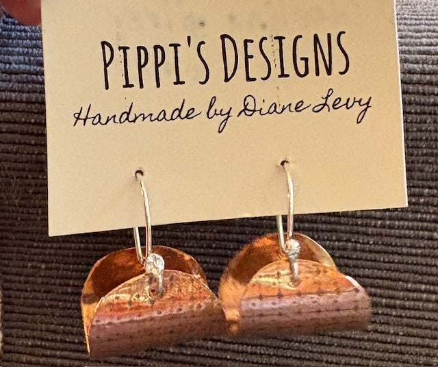 Copper embossed earrings
