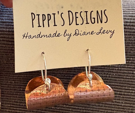 Copper embossed earrings