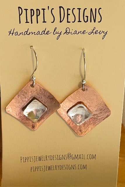 Copper and Silver earrings
